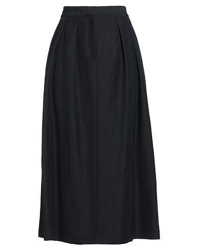FABIANA FILIPPI Midi skirt Black 64% Viscose, 36% Linen