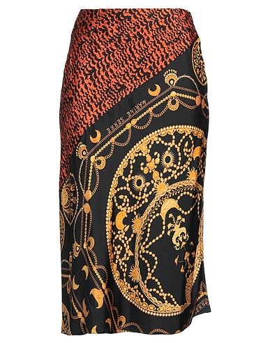 MARINE SERRE Midi skirt GOLD LINE NERO 100% Silk