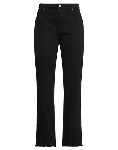 VICTORIA BECKHAM Denim pants Black 100% Organic cotton, Brass, Leather