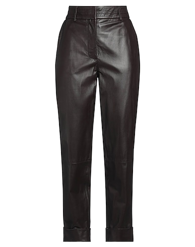 MOORER Casual pants Dark brown 100% Leather
