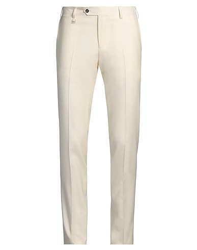 TOMBOLINI Casual trouser Ivory 99% Virgin Wool, 1% Elastane