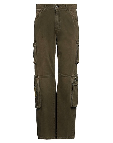 DONDUP Casual pants Military green 97% Cotton, 3% Elastane