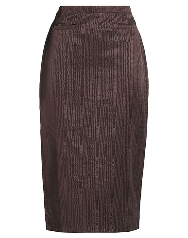 MARINE SERRE Midi skirt Dark brown 62% Recycled polyester, 38% Polyester