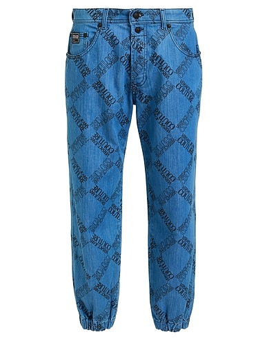 VERSACE JEANS COUTURE Denim trousers Blue 98% Cotton, 2% Elastane