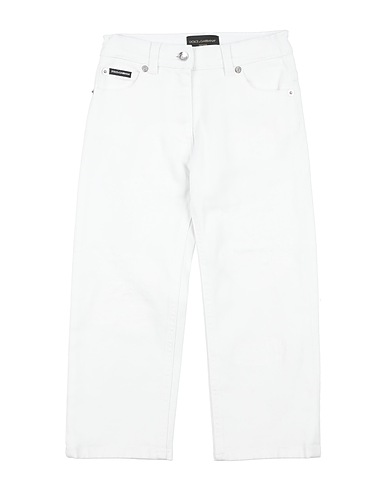 DOLCE&GABBANA Denim trousers White 98% Cotton, 2% Elastane, Polyester, Zamak