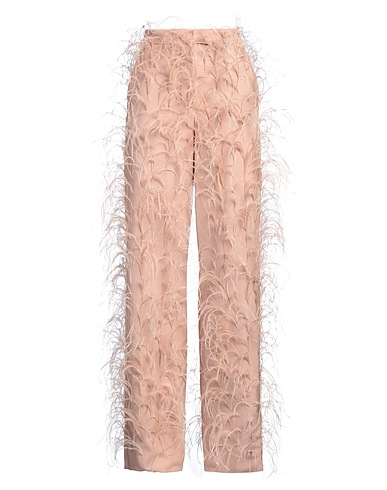 VALENTINO GARAVANI Casual trouser Blush 100% Virgin Wool, Ostrich feathers