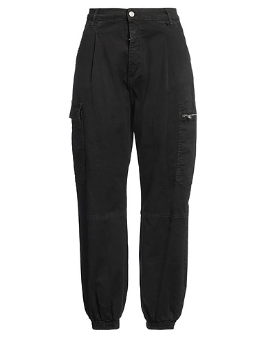 PLEASE Pantalone Nero 98% Cotone, 2% Elastan