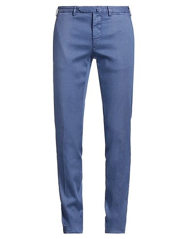 SANTANIELLO Casual trouser EVOLUTO Slate blue 65% Linen, 34% Cotton, 1% Elastane
