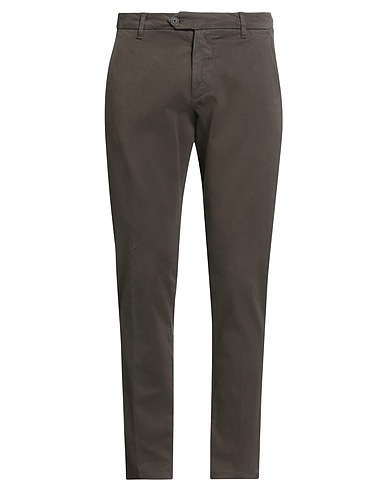 ROŸ ROGER'S Casual pants Chocolate brown 97% Cotton, 3% Elastane