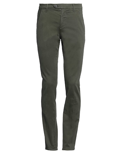 ROŸ ROGER'S Pantalone Verde scuro 97% Cotone, 3% Elastan
