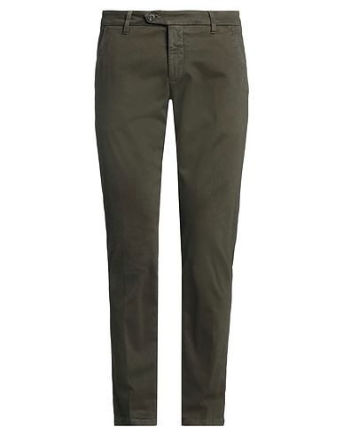 ROŸ ROGER'S Casual pants Military green 97% Cotton, 3% Elastane