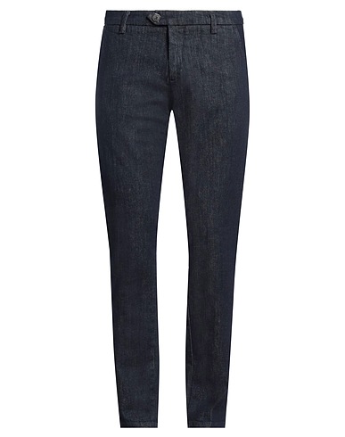 ROŸ ROGER'S Denim trousers Blue 99% Cotton, 1% Rubber
