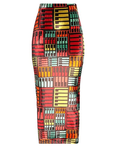 PUCCI Long skirt Red 75% Viscose, 20% Polyamide, 5% Elastane