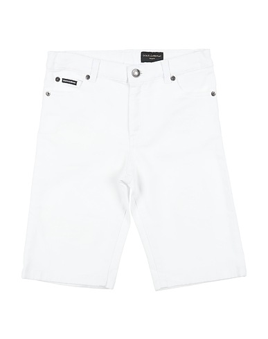 DOLCE&GABBANA Denim shorts White 98% Cotton, 2% Elastane, Polyester, Zamak