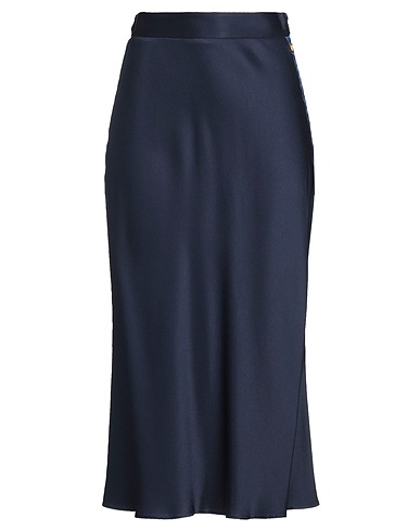 ELISABETTA FRANCHI Midi skirt Midnight blue 66% Acetate, 34% Viscose