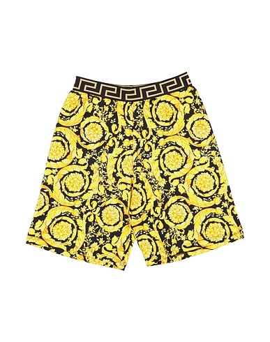 VERSACE YOUNG Shorts & Bermuda Yellow 100% Cotton, Polyester, Elastane, Polyamide
