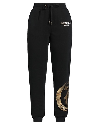 JUST CAVALLI Casual trouser Black 100% Cotton, Elastane