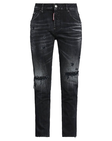 DSQUARED2 Pantaloni jeans Nero 100% Cotone, Pelle di vitello