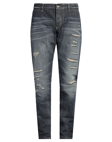 DOLCE&GABBANA Denim trousers 100% Cotton, Calfskin