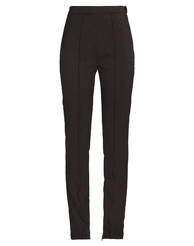 HEBE STUDIO Casual trouser Dark brown 53% Polyester, 44% Virgin Wool, 3% Elastane