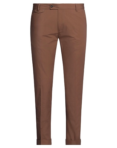 MESSAGERIE Casual trouser Brown 97% Cotton, 3% Elastane