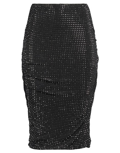 PINKO Midi skirt Black 95% Modal, 5% Elastane, Glass