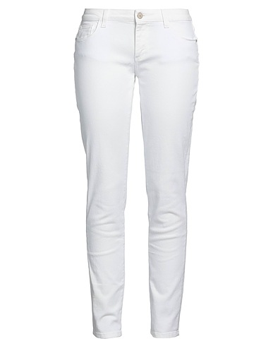 TRUSSARDI JEANS Denim trousers White 97% Cotton, 3% Elastane