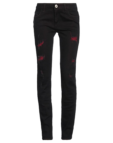 TRUSSARDI JEANS Denim trousers Black 99% Cotton, 1% Elastane