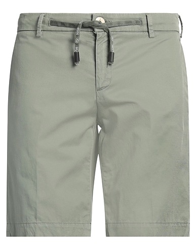 HAVANA & CO. Shorts & Bermuda Sage green 63% Cotton, 35% Linen, 2% Elastane