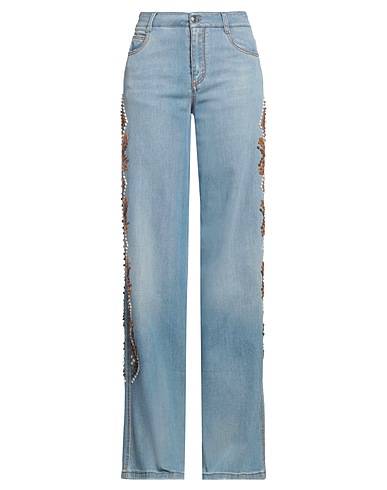 ERMANNO SCERVINO Denim trousers Blue 98% Cotton, 2% Elastane, Wool