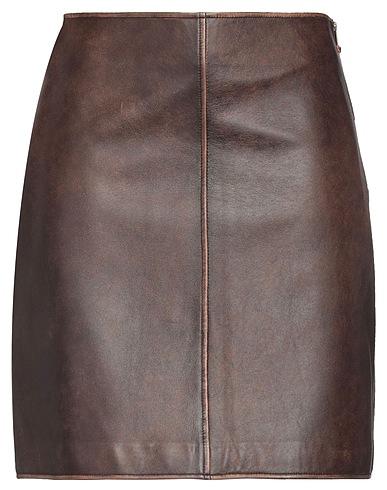 WEEKEND MAX MARA Minifalda Marrón 100% Piel de cordero