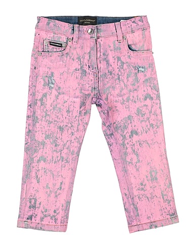 DOLCE&GABBANA Denim trousers Pink 98% Cotton, 2% Elastane, Polyester, Zamak