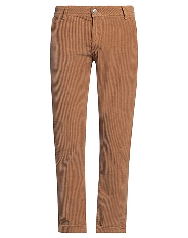 GREY DANIELE ALESSANDRINI Casual trouser Brown 98% Cotton, 2% Elastane