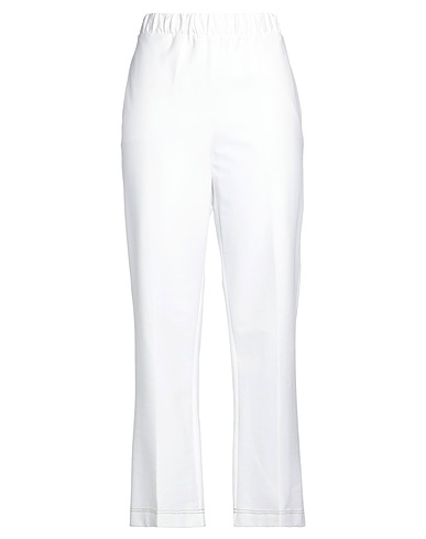 MAX MARA Casual trouser White 57% Cotton, 32% Polyester, 11% Elastane