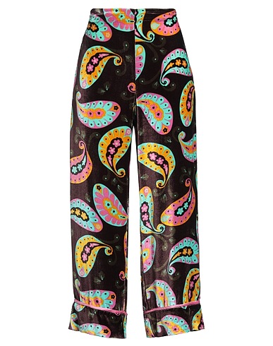 MALÌPARMI Casual trouser Dark brown 82% Viscose, 18% Silk