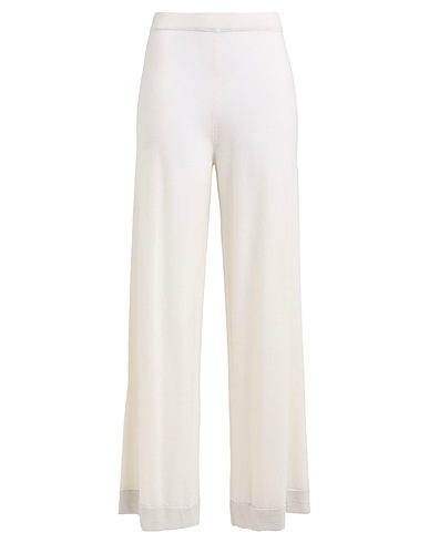 LIVIANA CONTI Casual trouser Off white 100% Virgin Wool