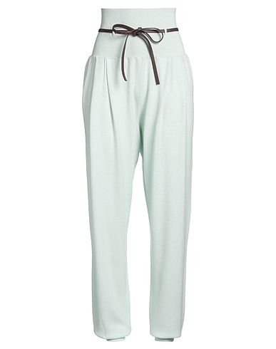 FABIANA FILIPPI Casual trouser Light green 75% Virgin Wool, 15% Silk, 10% Cashmere, Leather
