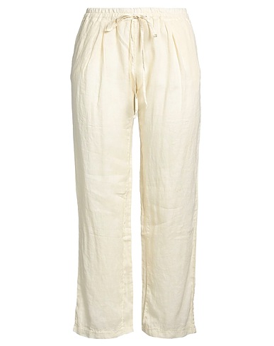 CROSSLEY Casual trouser Pastel yellow 100% Linen