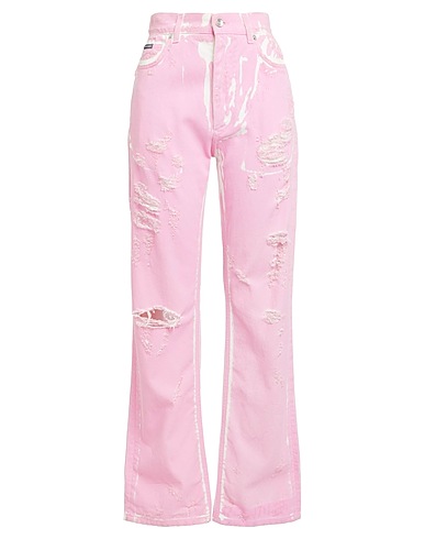 DOLCE&GABBANA Denim trousers Pink 100% Cotton