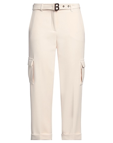 BLUGIRL Casual trouser Cream 63% Polyester, 32% Viscose, 5% Elastane
