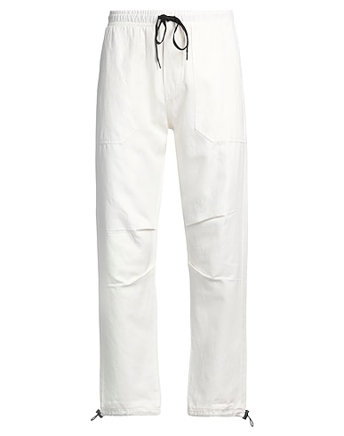 ICE PLAY Casual trouser White 64% Cotton, 36% Linen