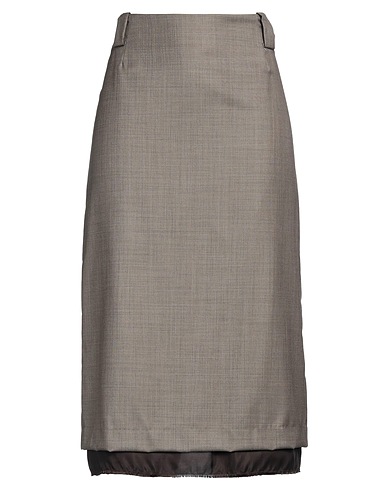 PDR PHISIQUE DU ROLE Midi skirt Khaki 100% Virgin Wool