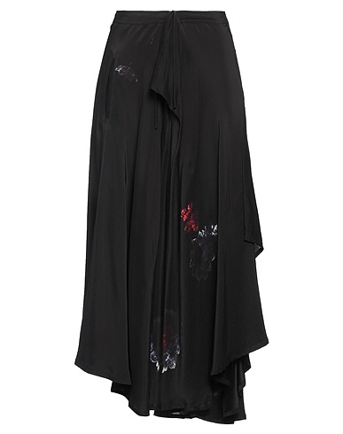 YOHJI YAMAMOTO Midi skirt COLLECTION Black 100% Silk