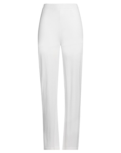 Z.O.E. ZONE OF EMBROIDERED Casual trouser White 65% Viscose, 35% Polyamide