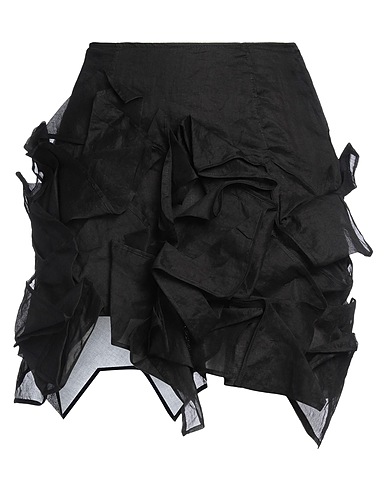 YOHJI YAMAMOTO Minigonna Nero 100% Cotone, Lino, Ramiè