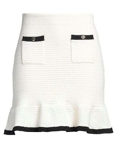 SELF-PORTRAIT Mini skirt White 57% Viscose, 25% Polyester, 18% Polyamide