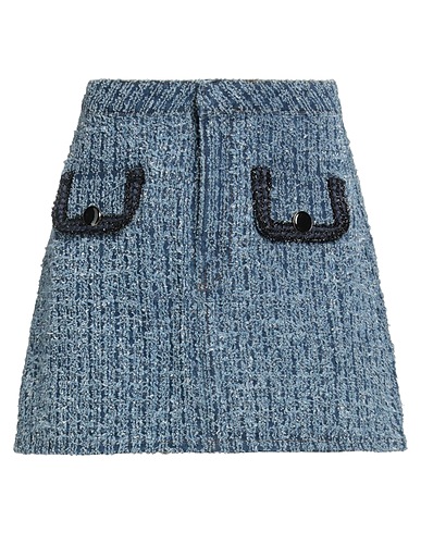 SELF-PORTRAIT Denim skirt Blue 91% Cotton, 7% Polyester, 1% Viscose, 1% Lyocell