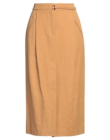 HANAMI D'OR Midi skirt Camel 70% Cotton, 30% Linen