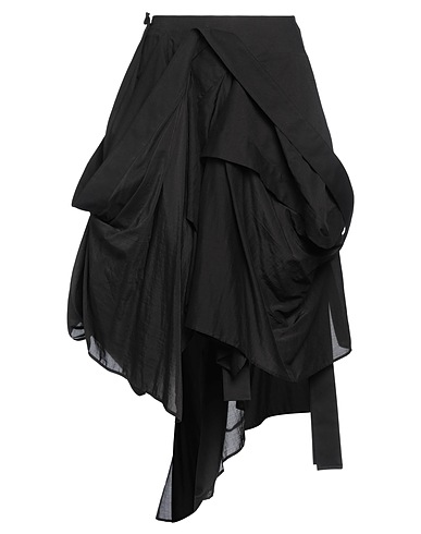 YOHJI YAMAMOTO Maxi Skirts COLLECTION Black 70% Cotton, 30% Silk, Linen, Ramie