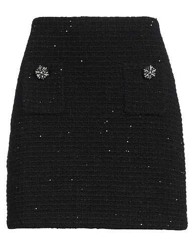 SELF-PORTRAIT Mini skirt Black Polyester, Cotton, Viscose, Polyamide